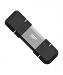 SILICON POWER 64 GB, USB TYPE-A and TYPE-C FLASH DRIVE, MOBILE C51, Silver