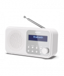 Sharp DR-P420(WH) Tokyo Portable Digital Radio, FM/DAB/DAB+, Bluetooth 5.0, USB or Battery Powered, Snowy White, Sharp, Tokyo