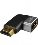 Goobay 72012 HDMI&trade; Angled Adapter 270&deg; Horizontal, 8K @ 60 Hz, Gold-Plated, Black, Silver