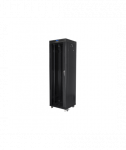 Lanberg, Rack cabinet 19" free-standing 42U/600x600 (flat pack) with glass door lCD V2, FF01-6642-12BL, Black