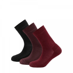 DEVOLD Daily Medium Women Socks 3-Pack beetroot mix - sokid EU 36-40