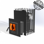 Roostevabast terasest klaasuksega saunaahi Etna 12 INOX Etna 1202-S Inox