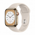 Apple Watch Series 8 45mm GPS+Cellular Stainless Steel Case Gold Klass A (V&auml;ga hea)