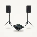 Yamaha DBR10 Pair + Mackie ProFX10v3 + K&M 21435 Compact Band PA Set