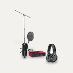 Focusrite Scarlett 2i2 4th Gen + Audio-Technica AT2020 + ATH-M40x Home Studio Set