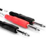 Hosa STP-202 Dual 6.3mm TS - 6.3mm TRS Y-Cable 2m