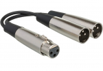 Hosa YXM-121 XLR-Female to Dual XLR-Male Y-Cable 0.15m
