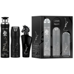 Lattafa Maahir Black Edition Giftset komplekt unisex (EDP, 100 ml + deodorant, 200 ml + pihustatav kodul&otilde;hn, 300 ml)