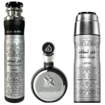 Lattafa Fakhar Lattafa Black Eau de Parfum seatud meestele (EDP 100 ml + Deodorant 200 ml + Air Freshener 300 ml)