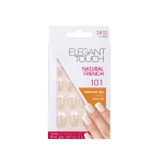 Set Elegant Touch Natural French Square Artificial Nails Bare 101 Size Medium, 24 tk