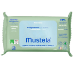 Mustela Baby Compostable Cleaning Wipes With Fragrance niisked puhastussalvr&auml;tikud lastele, 60 tk.