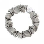 Eloise London Silver Heart Silk Scrunchie Moonlight juuksekumm