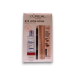 Eye Look Good Beauty Fix Set L'Oreal Paris: L'Oreal Paris Cleansing Micellar Water For All Skin Types, 95 ml + Paradise Extatic Volumizing Mascara Black 6.4 ml + Le Khol By Superliner Kohl Eyeliner 101 Midnight Black 1.2 g + Revitalift Anti-Wrinkle E ...