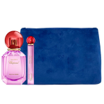 Luxury Naturals Perfumery Set Chopard: Happy Felicia Roses Eau De Parfum For Women, 100 ml + Happy Felicia Roses Eau De Parfum For Women, 10 ml + Chopard Synthetic Leather Textile Bag Trouse Pouche Blue For Women 2.4 x 9 x 6.2 cm