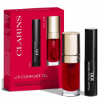 Clarins Lip Comfort Oil Set kosmeetikakomplekt (Lip Comfort Oil 03 Cherry, 7 ml + Wonder Volume ripsmetu&scaron;&scaron; XXL 01 Extreme Black, 3 ml)