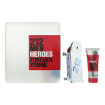 Set Carolina Herrera: 212 Heroes Eau De Toilette For Men, 90 ml + 212 Heroes Shower Gel For All Skin Types, 100 ml
