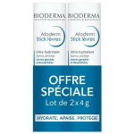 Bioderma Atoderm Ultra-Moisturizing Lip Stick huulepalsam, 2 x 4 g