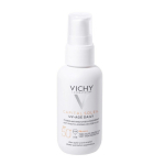 Vichy Capital Soleil Uv-Age Daily SPF 50+ vees lahustuv fotovananemisvastane p&auml;ikesekaitsekreem n&auml;ole, mis v&otilde;itleb vananemisilmingutega, 40 ml