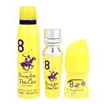 Set Beverly Hills Polo Club: 1982 - Sport 8 Eau De Parfum For Women, 50 ml + 1982 - Sport 8 Freshness Body Spray, 150 ml + No.8 Anti-Perspirant Deodorant Roll-On For Women, 50 ml