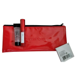 Deluxe Trial Size Set Smashbox: Super Fan Volumizing Mascara Black, 5 ml + Photo Finish Smoothing Liquid Primer 7.1 ml + Textile Makeup Bag Red