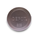 Depot Shoe Shine Metal Jar Silver