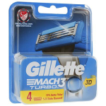 Gillette Mach3 Turbo varuterad meestele, 4 tk.
