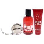 Set Dsquared 2: Red Wood Eau De Toilette For Women, 100 ml + Red Wood Shower Gel & Shampoo 2-In-1, 100 ml + Dsquared GWP Textile Pouch Silver