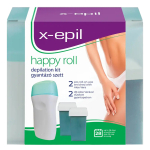 Set X-Epil: Happy Roll Aloe Vera Silky Finish Depilatory Wax Refill Body, 2 tk, 50 ml + Happy Roll Aloe Vera Silky Finish Depilatory Wax Refillable Body, 50 ml + X-Epil Hair Removal Wax Strips For Legs, 10 tk