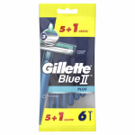 Gillette Blue II Plus &uuml;hekordsed pardlid, 6 tk.