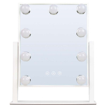 Be Osom seisupeegel valgustusega, ristk&uuml;likukujuline, valge, pirnidega, 5V