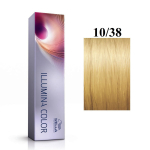 Wella Professionals Illumina Color Permanent Hair Dye 10/38 Bright Light Blonde Golden Blue, 60 ml