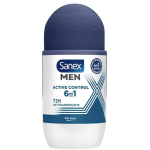 Sanex Men Active Control 6-in-1 rulldeodorant meestele, 72 tundi toimiv rullantiperspirant, 50 ml