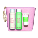 Set Clarins: Pure Exfoliating Scrub, 15 ml + Velourse Anti-Pollution Cleansing Milk For Face, 200 ml + Purifying Alcohol-Free Purifying Tonic Lotion For Face, 200 ml