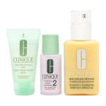 Great Skin Start Here 3 Step Set Clinique: Dramatically Different Lotion+ Fragrance Free Moisturizing Day & Night Lotion For Face, 125 ml + Clinique Cleansing Liquid Soap For Face, 30 ml + Clarifying 2 Cleansing Lotion For Face, 30 ml