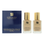 Set Duo Estee Lauder Double Wear - Stay-In-Place Makeup Oil-Free Matte Finish Liquid Foundation 1W2 Sand SPF 10, 2 pcs, 30 ml
