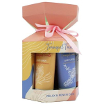 The Indulgent Bathing Co. rahustavate maiustuste komplekt (du&scaron;igeel, 50 ml + du&scaron;ikreem, 50 ml + k&auml;sn)