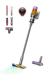 Juhtmeta tolmuimeja Dyson V12 Detect&trade; Slim + detailide puhastuskomplekt (Yellow/Nickel)