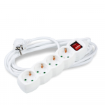 Pikendusjuhe 4-osaline l&uuml;litiga 1,5m kaabel, 3500W, 1,5mm2, valge