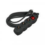 Pikendusjuhe 3-osaline l&uuml;litiga 3m kaabel, 3500W, 1,5mm2, must