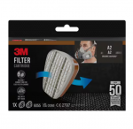Filter Cartridge 6055, A2 Organic Vapours, 1 Pair/Pack, 3M