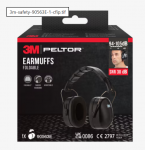 Earmuffs Foldable Headband 90563E, SNR value 30 dB, black, 3M