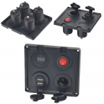 4in 1 l&uuml;litiga s&uuml;vistatav sigaretis&uuml;&uuml;taja pesa +2x USB laadimispesa voltmeetriga