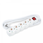 Pikendusjuhe 5-osaline l&uuml;litiga 3m kaabel, 3500W, 1,5mm2, valge