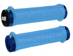 K&auml;epidemed ODI Troy Lee Designs Signature MTB Lock-On Aqua w/ Blue Clamps