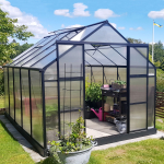 Metalcraft kasvuhoone, 8,9m&sup2;, 6mm k&auml;rgplaat, must