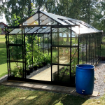 Metalcraft kasvuhoone, 16 m&sup2;, 4mm karastatud klaas, must