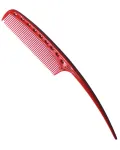 Y.S.Park Heat-Resistant Curved Plastic Comb With Handle, Red