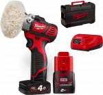Milwaukee M12 BPS-421X juhtmeta poleerimis-/lihvimismasina komplekt, 12 V, 1 x 4 Ah, 1 x 2 Ah, laadija + &uuml;mbris