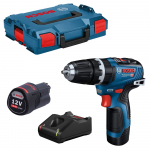 Juhtmeta l&ouml;&ouml;kdraiver Bosch GSB 12V-35 komplekt, 12 V, 2 x 3 Ah, laadija, + &uuml;mbris