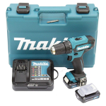 Makita (DF333DSAE) akutrelli komplekt, 12 V, 2 x 2 Ah, laadija + &uuml;mbris